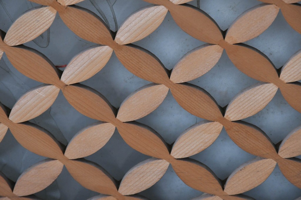 ヴィンテージ建具　高級品　希少　エッチングガラス入り書院戸4枚セット　(R-085598)