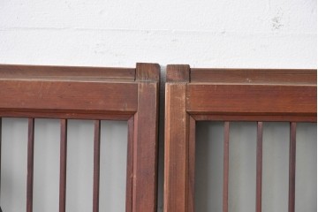 ヴィンテージ建具　昭和中期　雄大な富士山を描いた組子入り書院窓4枚セット　(R-085601)