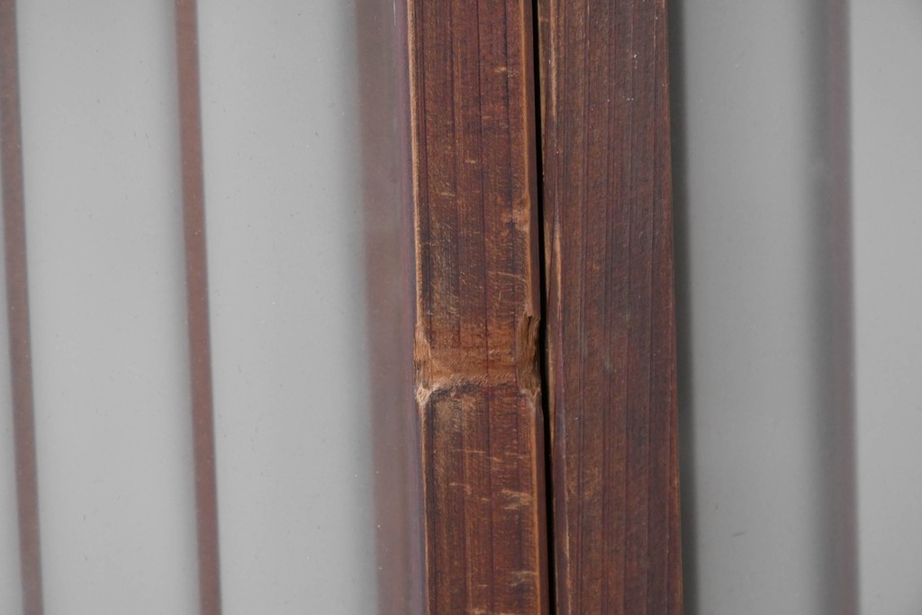 ヴィンテージ建具　昭和中期　雄大な富士山を描いた組子入り書院窓4枚セット　(R-085601)