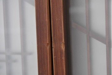 ヴィンテージ建具　昭和中期　雄大な富士山を描いた組子入り書院窓4枚セット　(R-085601)