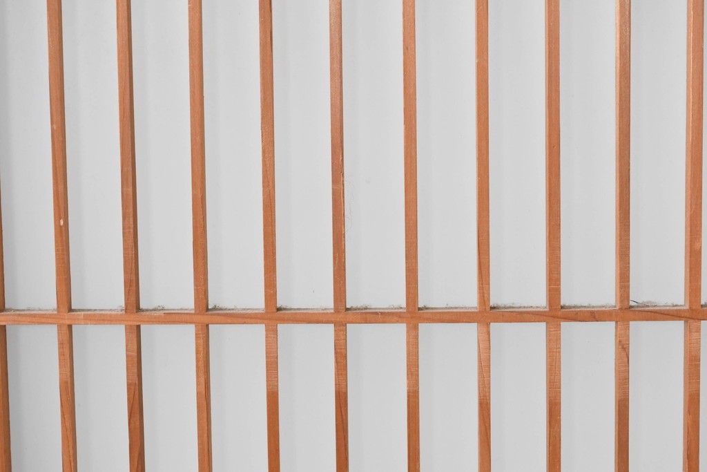 ヴィンテージ建具　昭和中期　片面ガラス　黒框に組子細工が引き立つ書院戸4枚セット　(R-085602)