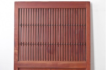 アンティーク建具　明治から大正期　重厚な金具が立派な富山格子蔵戸1枚　(R-085604)