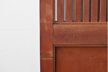 アンティーク建具　明治から大正期　重厚な金具が立派な富山格子蔵戸1枚　(R-085604)