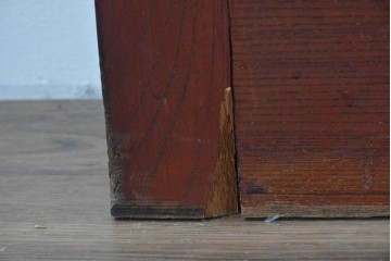 アンティーク建具　明治から大正期　重厚な金具が立派な富山格子蔵戸1枚　(R-085604)