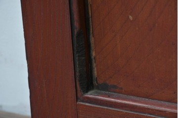 アンティーク建具　明治から大正期　重厚な金具が立派な富山格子蔵戸1枚　(R-085604)