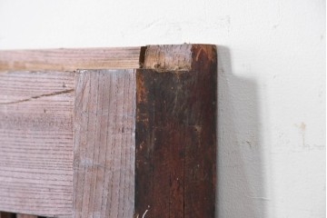 アンティーク建具　明治から大正期　重厚な金具が立派な富山格子蔵戸1枚　(R-085604)