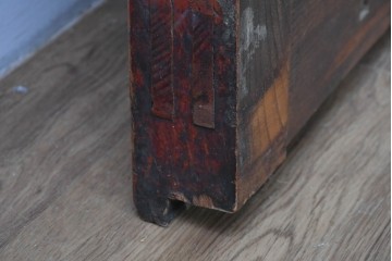 アンティーク建具　明治から大正期　重厚な金具が立派な富山格子蔵戸1枚　(R-085604)