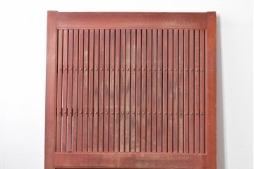 アンティーク建具　明治から大正期　重厚な金具が印象的な富山格子蔵戸1枚　(R-085605)