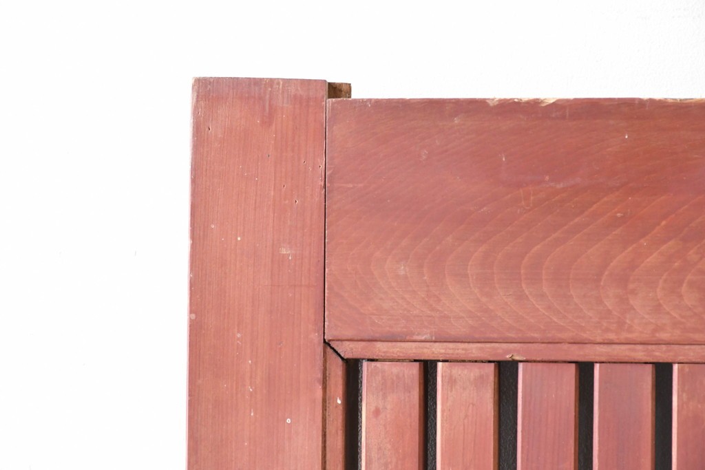 アンティーク建具　明治から大正期　重厚な金具が印象的な富山格子蔵戸1枚　(R-085605)