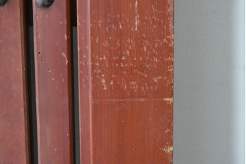 アンティーク建具　明治から大正期　重厚な金具が印象的な富山格子蔵戸1枚　(R-085605)