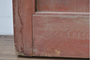 アンティーク建具　明治から大正期　重厚な金具が印象的な富山格子蔵戸1枚　(R-085605)