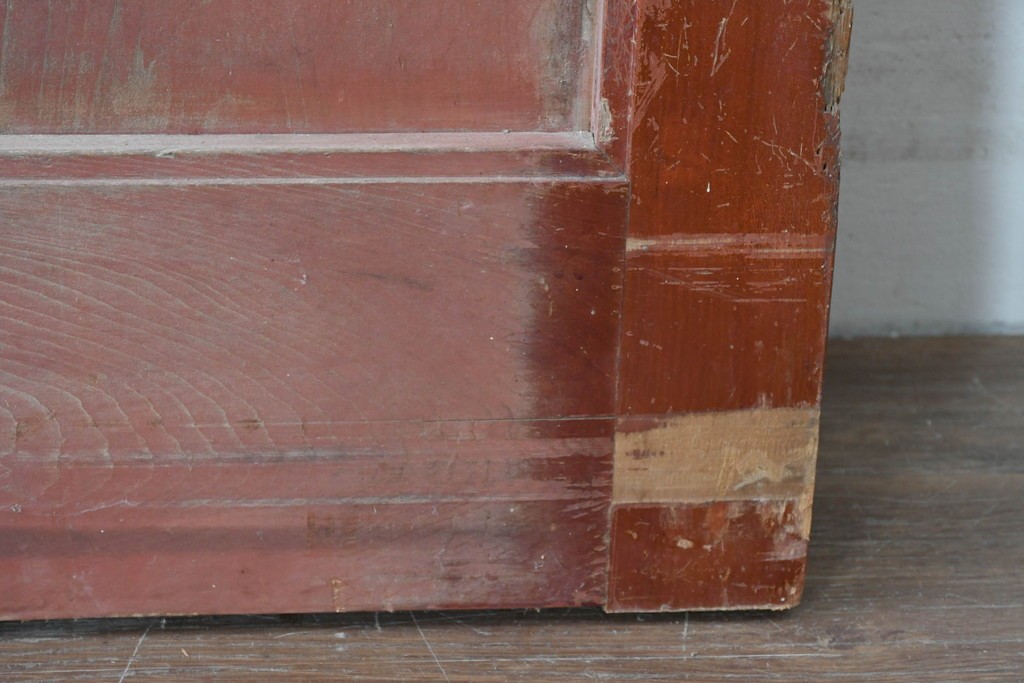 アンティーク建具　明治から大正期　重厚な金具が印象的な富山格子蔵戸1枚　(R-085605)