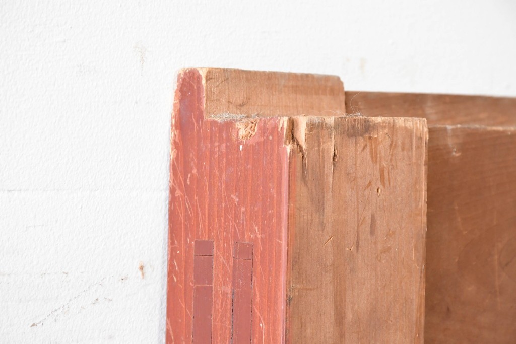 アンティーク建具　明治から大正期　重厚な金具が印象的な富山格子蔵戸1枚　(R-085605)