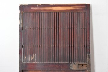 和製アンティーク　明治から大正期　重厚な金具が魅力の富山格子蔵戸1枚　(R-085606)