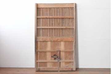 和製アンティーク　明治から大正期　重厚な金具が魅力の富山格子蔵戸1枚　(R-085606)