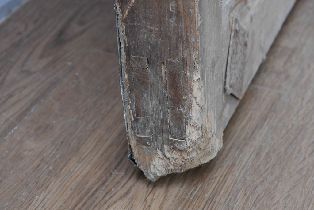 和製アンティーク　明治から大正期　重厚な金具が魅力の富山格子蔵戸1枚　(R-085606)