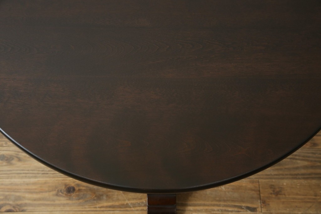 中古　松本民芸家具　A-I型丸卓　重厚で安定感のあるデザインのラウンドテーブル　(R-085608)