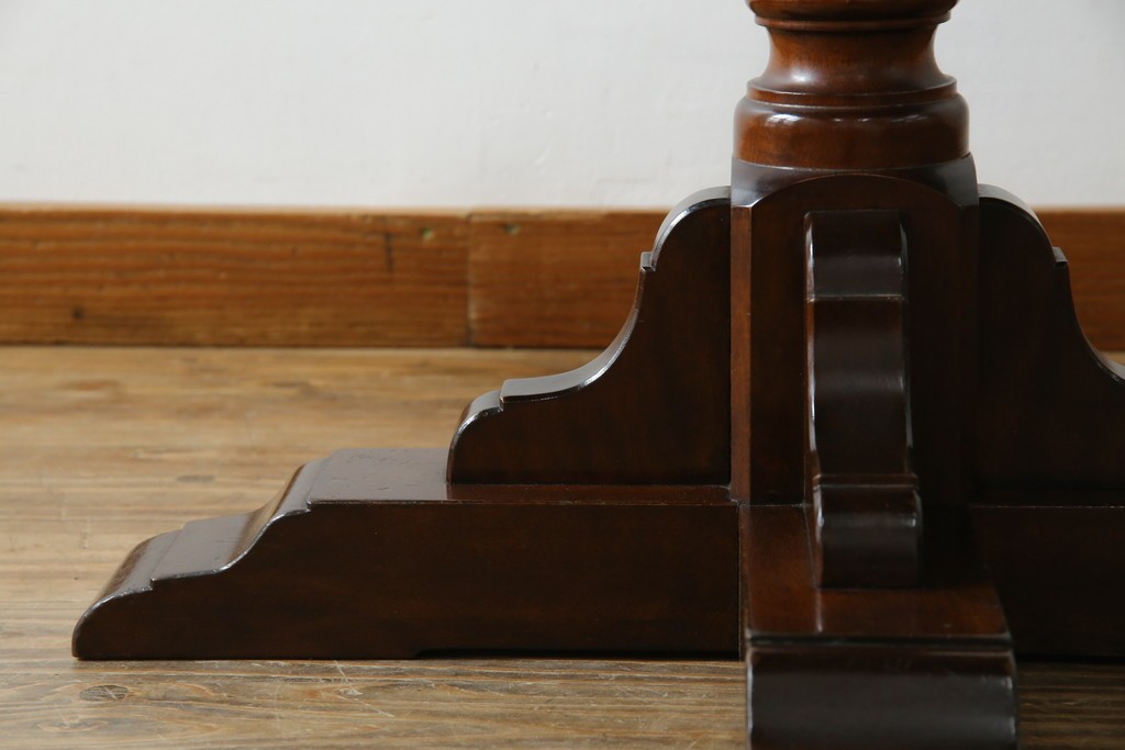 中古　松本民芸家具　A-I型丸卓　重厚で安定感のあるデザインのラウンドテーブル　(R-085608)