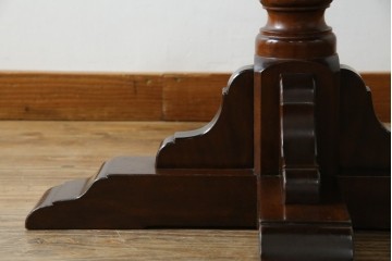 中古　松本民芸家具　A-I型丸卓　重厚で安定感のあるデザインのラウンドテーブル　(R-085608)