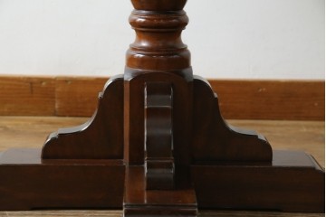 中古　松本民芸家具　A-I型丸卓　重厚で安定感のあるデザインのラウンドテーブル　(R-085608)