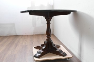 中古　松本民芸家具　A-I型丸卓　重厚で安定感のあるデザインのラウンドテーブル　(R-085608)