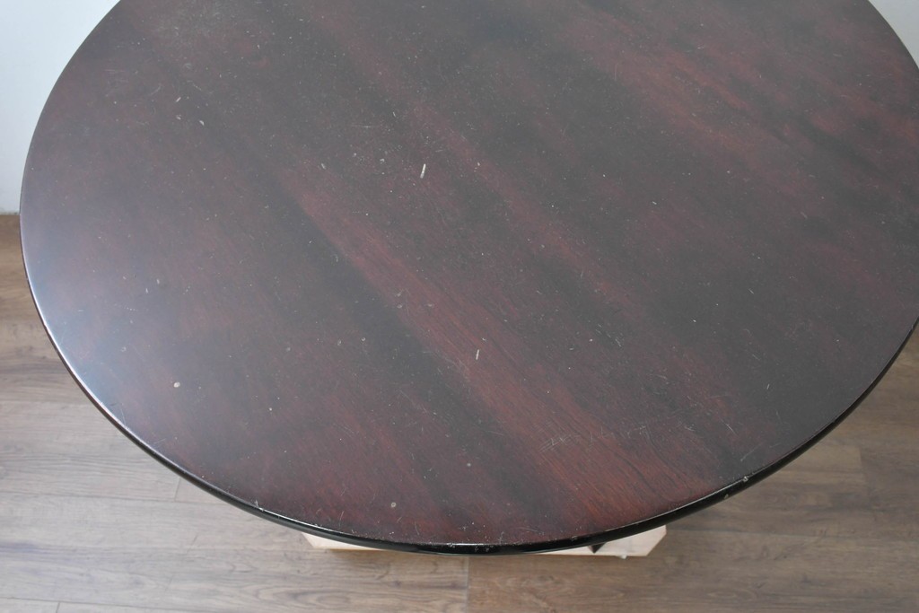 中古　松本民芸家具　A-I型丸卓　重厚で安定感のあるデザインのラウンドテーブル　(R-085608)
