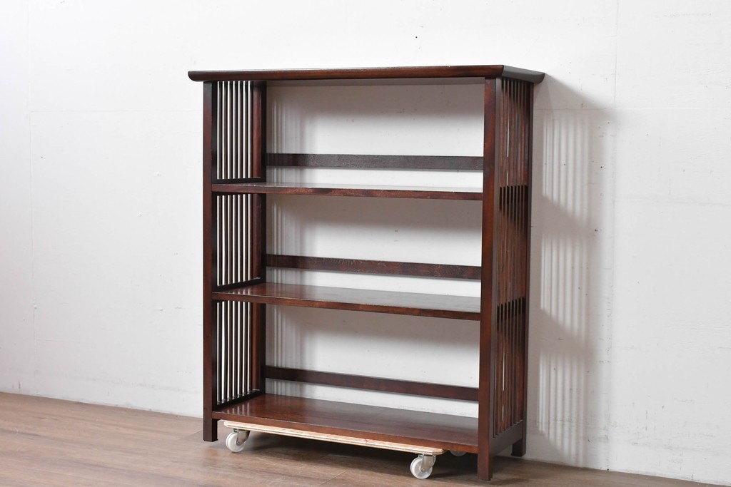 和製ヴィンテージ　松本民芸家具　#117型　開放感のある軽やかな佇まいの書棚　定価約13万7千円　(R-085609)