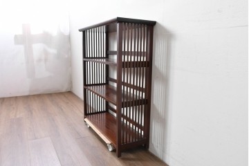 和製ヴィンテージ　松本民芸家具　#117型　開放感のある軽やかな佇まいの書棚　定価約13万7千円　(R-085609)