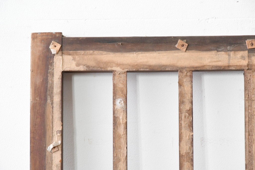 和製アンティーク　明治から大正期　味わい深い木味と格子が魅力の格子蔵戸1枚　(R-085613)