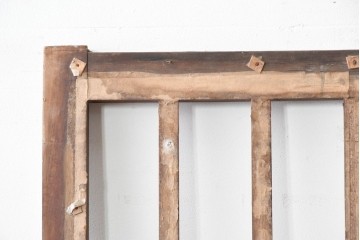 和製アンティーク　明治から大正期　味わい深い木味と格子が魅力の格子蔵戸1枚　(R-085613)