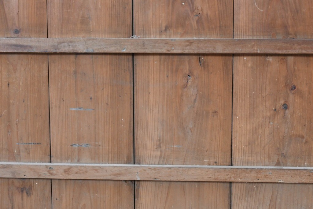 和製アンティーク　明治から大正期　味わい深い木味と格子が魅力の格子蔵戸1枚　(R-085613)