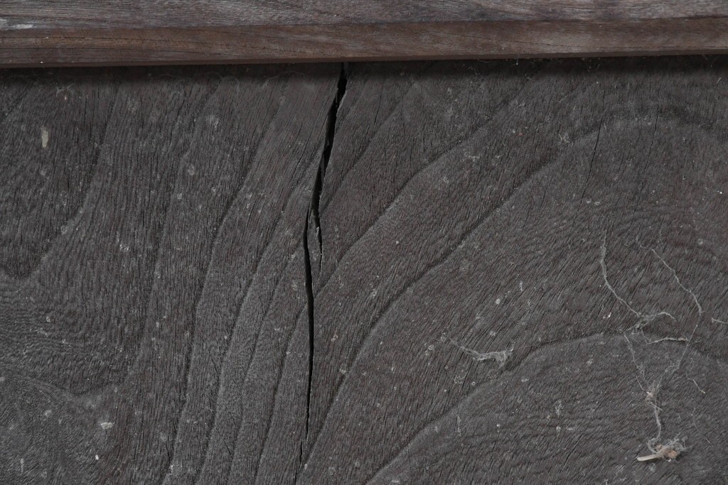 和製アンティーク　明治から大正期　重厚　極太框が存在感を放つ格子蔵戸1枚　(R-085614)