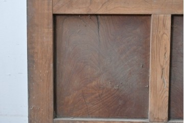 和製アンティーク　明治から大正期　重厚　極太框が存在感を放つ格子蔵戸1枚　(R-085614)