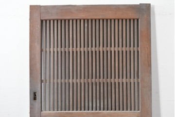 和製アンティーク　明治から大正期　重厚　極太框が存在感を放つ格子蔵戸1枚　(R-085615)