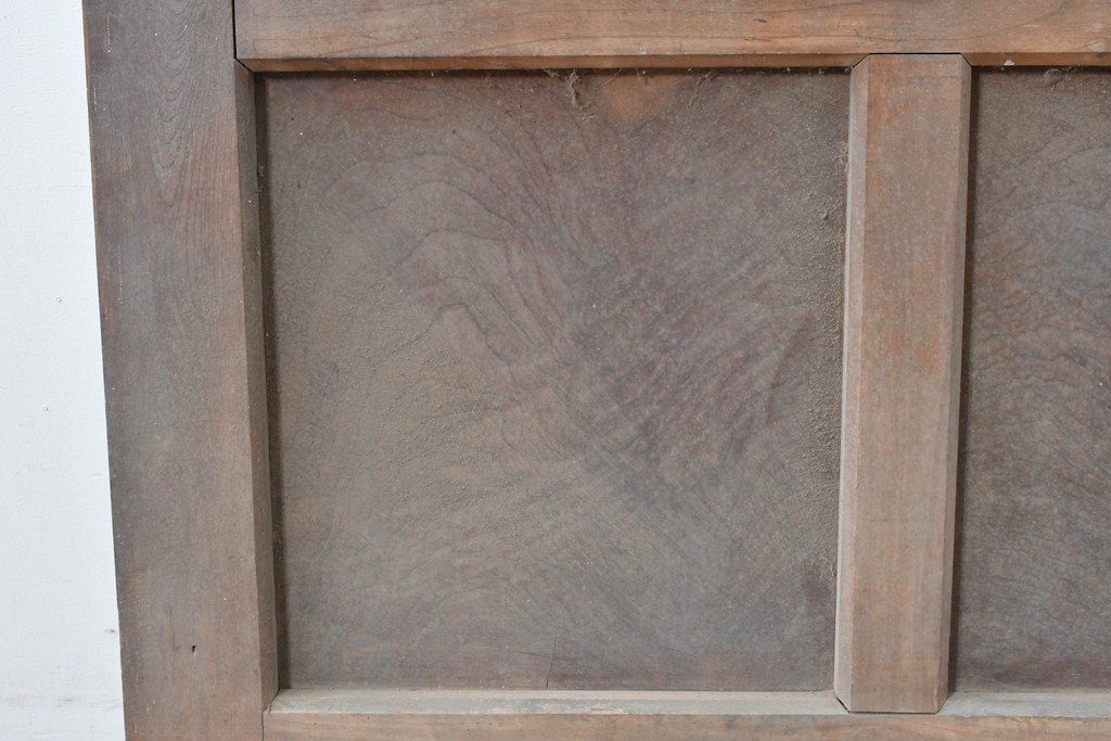 和製アンティーク　明治から大正期　重厚　極太框が存在感を放つ格子蔵戸1枚　(R-085615)