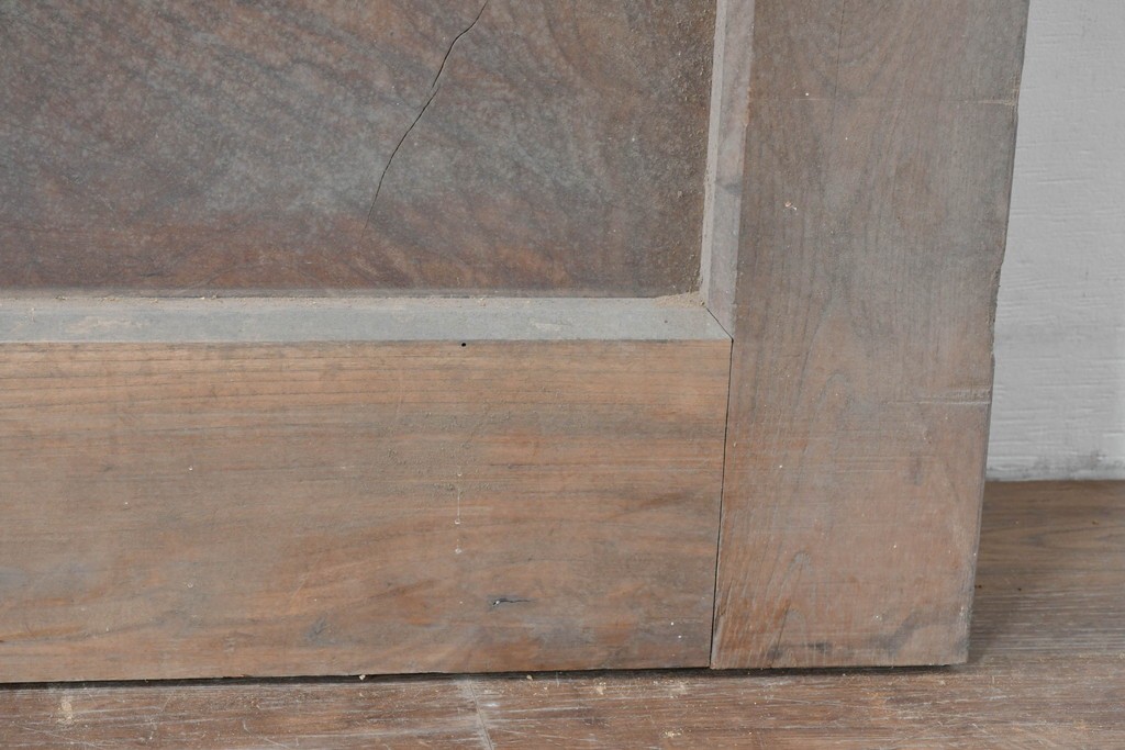 和製アンティーク　明治から大正期　重厚　極太框が存在感を放つ格子蔵戸1枚　(R-085615)