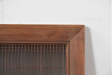 アンティーク建具　明治から大正期　細格子に菱形組子入りの欄間1枚　(R-085619)