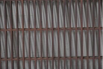 アンティーク建具　明治から大正期　細格子に菱形組子入りの欄間1枚　(R-085619)