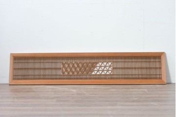 ヴィンテージ建具　昭和中期　片面障子　細格子に繊細な組子入りの欄間1枚　(R-085620)