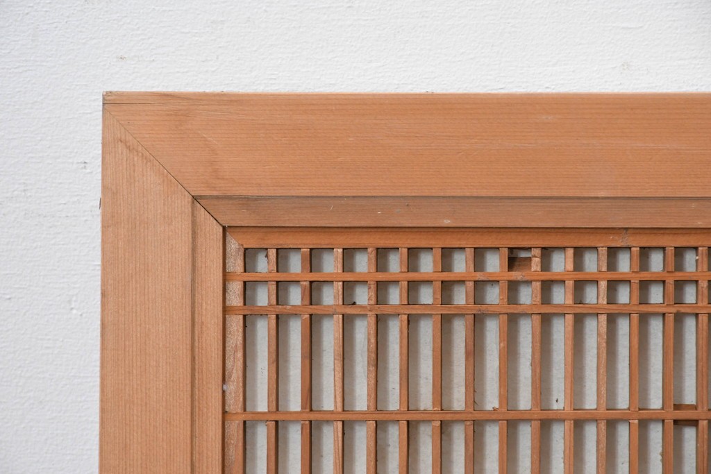 ヴィンテージ建具　昭和中期　片面障子　細格子に繊細な組子入りの欄間1枚　(R-085620)