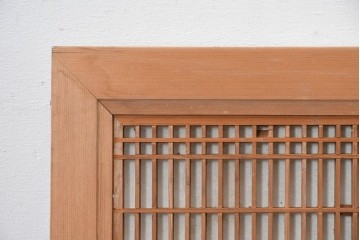 ヴィンテージ建具　昭和中期　片面障子　細格子に繊細な組子入りの欄間1枚　(R-085620)