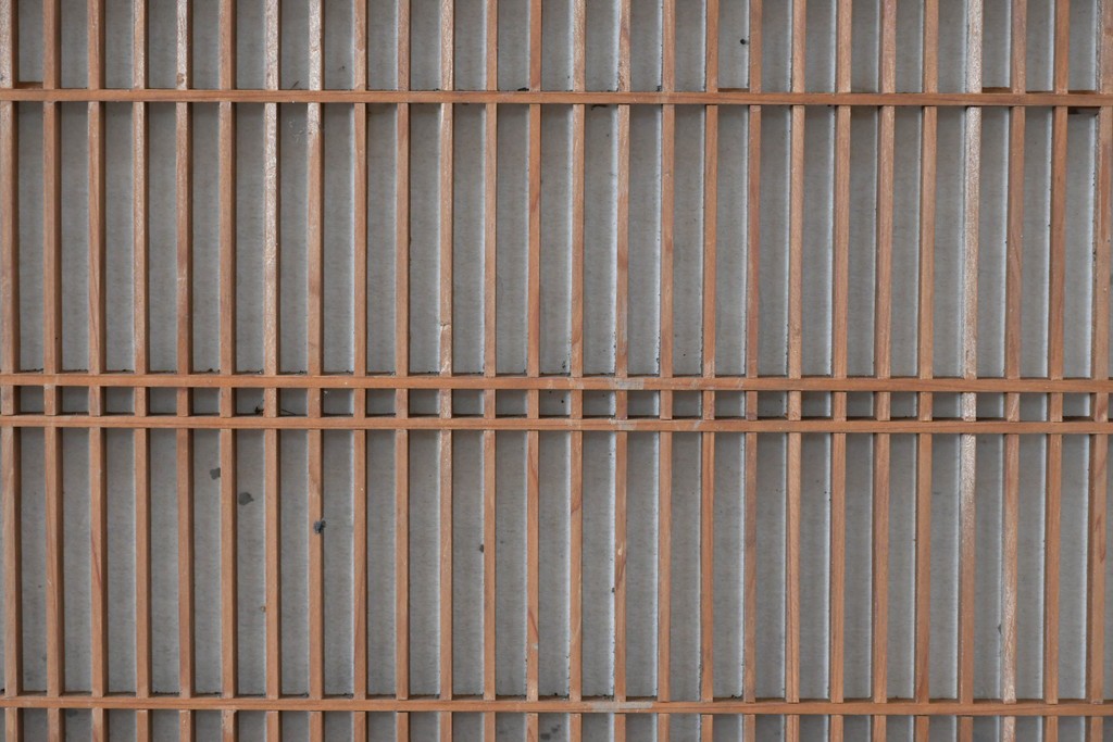 ヴィンテージ建具　昭和中期　片面障子　細格子に繊細な組子入りの欄間1枚　(R-085620)