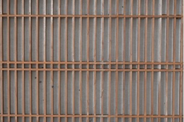 ヴィンテージ建具　昭和中期　片面障子　細格子に繊細な組子入りの欄間1枚　(R-085620)