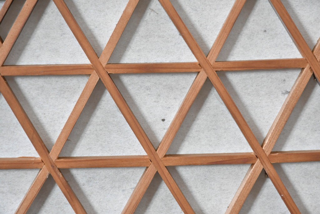 ヴィンテージ建具　昭和中期　片面障子　細格子に繊細な組子入りの欄間1枚　(R-085620)