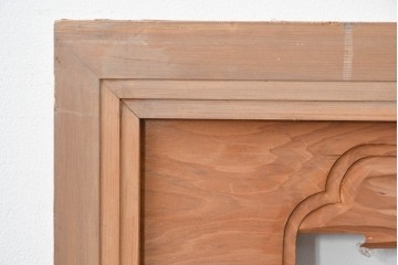 ヴィンテージ建具　昭和中期　松と飛ぶ鳥の彫刻が美しい欄間2枚セット　(R-085622)