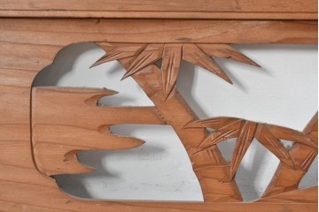 ヴィンテージ建具　昭和中期　松竹梅の彫刻が施された欄間2枚セット　(R-085623)