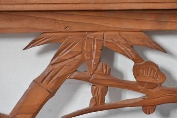 ヴィンテージ建具　昭和中期　松竹梅の彫刻が施された欄間2枚セット　(R-085623)