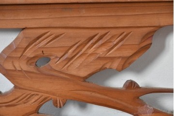 ヴィンテージ建具　昭和中期　松竹梅の彫刻が施された欄間2枚セット　(R-085623)