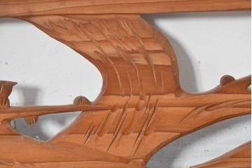 ヴィンテージ建具　昭和中期　松竹梅の彫刻が施された欄間2枚セット　(R-085623)