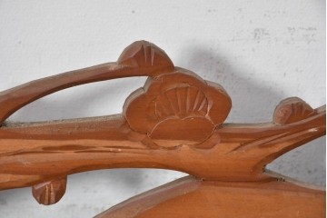 ヴィンテージ建具　昭和中期　松竹梅の彫刻が施された欄間2枚セット　(R-085623)